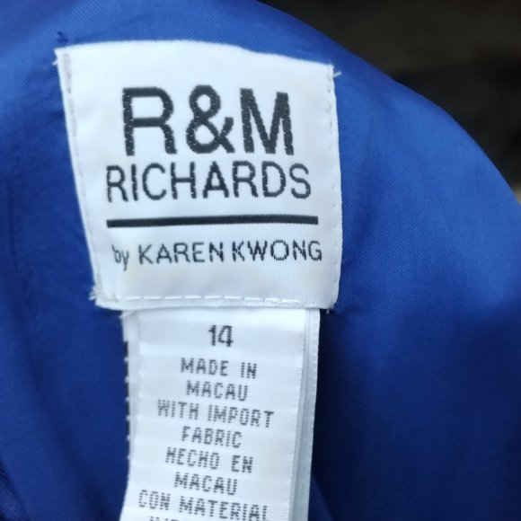 R&M Richards Karen Kwong Separates Sleeveless Blue Bodycon Dress NWT Size 14 - Picture 5 of 6